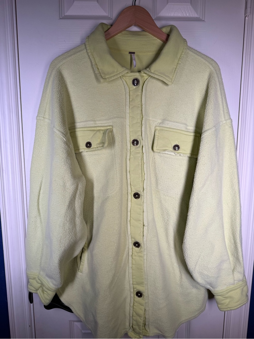 Free People ‘Luminary’ Shacket Oversized Fleece Size L Boho